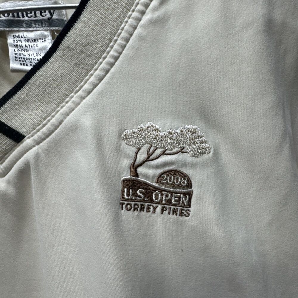 US Open Torrey Pines 2008 Golf Pullover Men M Biege/Tan Windbreaker Jacket VTG - Picture 2 of 5